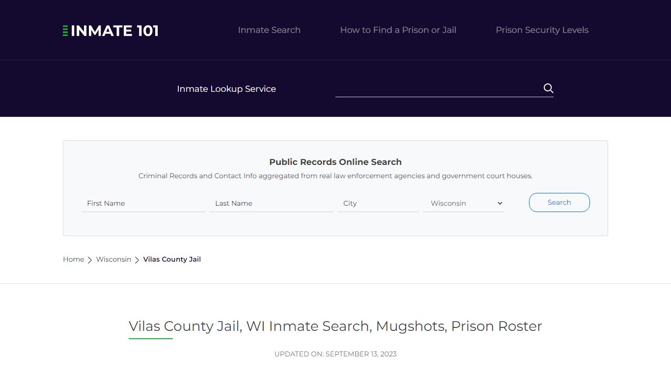 Vilas County Jail, WI Inmate Search, Mugshots, Prison Roster